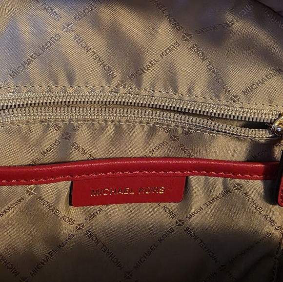Michael Kors Cherry Red Backpack with Gold Hardware - Brand New - Picture 4 of 7